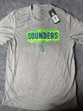 NWT Adidas Seattle Sounders FC AEROREADY Heather Gray Size LT